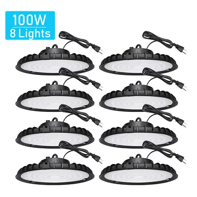 8 Pack 100W Led UFO High Bay Light 100 Watts Commercial Factory Warehouse Light • $142.56