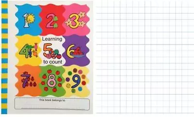 £1.95 • Buy 123 Learning To Count Exercise Book 10mm Squared Graph Paper 20 X 16cm 32 Pages