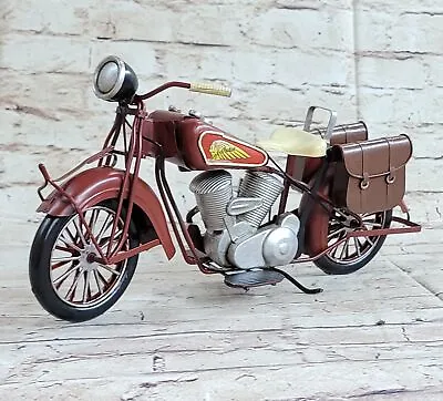 Handmade Indian Motorcycle 1:8 Tinplate Antique Style Metal Model Superb Artwork • $76.22