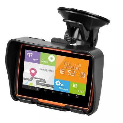 Motorcycle GPS Navigation 4.3 Inch Touch Screen Motorbike Bluetooth SAT NAV Map • $113.99