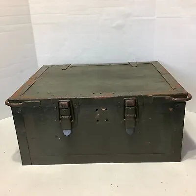 Vintage Military  Wooden Storage Foot Locker Chest 19  X 15  X 8.5  • $249.99