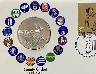 County Cricket 1873/1973 Proof Silver Medallic First Day Cover • £6.99