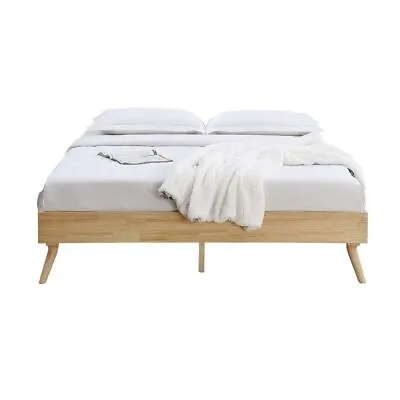 $435.98 • Buy Natural Oak Ensemble Bed Frame Wooden Slat Queen