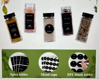 Spice Jar Labels 3 Types Top & Side With Blanks & Chalk Pen For 4 Or 6 Oz Jars • $4