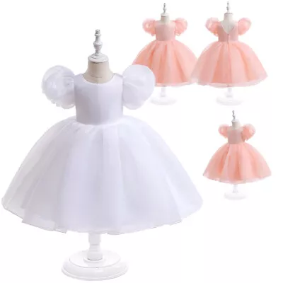 Kids Flower Girls Lace Princess Tutu Dress Bridesmaid Tulle Party Pageant Gown • $23.31