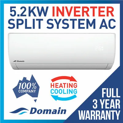 $929 • Buy New Domain Premium 5.2kw Inverter Reverse Cycle Split System Air Conditioner Ac