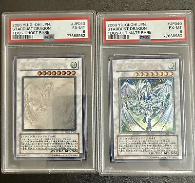 Yu-Gi-Oh 2008 Two Graded PSA 6 One Ghost One Ultimate Rare STARDUST DRAGON TDGS • $21.50