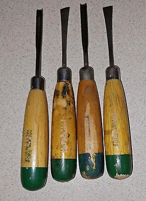 Lot 4 Vintage MILLER FALLS Wood Carving Tools CHISELS USA 6  Overall • $35