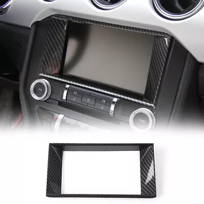 Dashboard Navigation Screen Frame Trim Cover For Ford Mustang 2015+ Carbon Fiber • $18.49