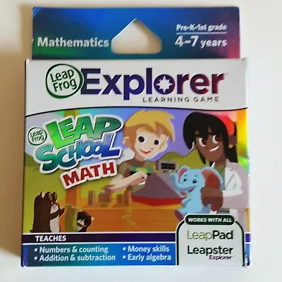 LeapFrog Explorer Learning Game Leap School Math Works W/LeapPad Leapster K-1   • $42.71