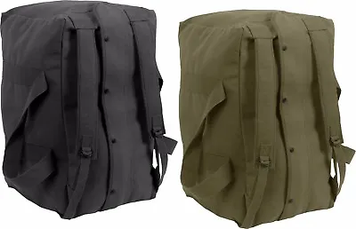 Heavy Duty Cotton Canvas Large Parachute Cargo Bag With Military Backpack Straps • $37.99