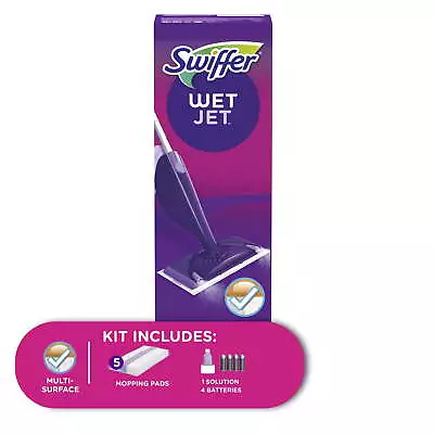 WetJet Mop Starter Kit 1 Spray Mop 5 Mopping Pads 1 Floor Cleaner Liquid • $21.84