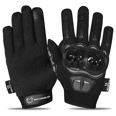Motorcycle Motorbike Gloves Thermal Knuckle Protection Biker Touch Screen Glove • £7.99