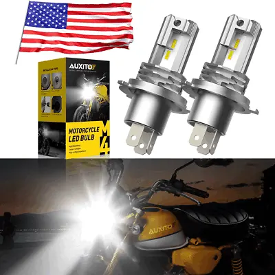 2X AUXITO H4 9003 LED Bulb High/Low Beam White Motorcycle Headlight High Power E • $27.99