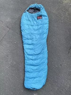Mountain Equipment Down Feather Filled Sleeping Bag Blue Classic 750 Class 3 • £50