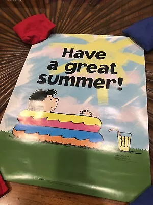 Vtg Snoopy Poster 22 X17  For School Or Classroom Lucy Have A Great Summer  NEW • $19.99