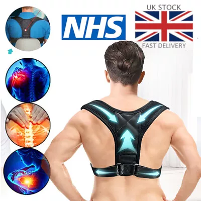 Posture Corrector For Men And Women Upper Back Brace Clavicle Support Adjustable • £2.79