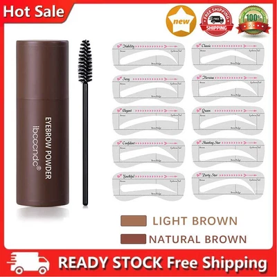 £4.55 • Buy Shaping Set Waterproof Brow Stencils Powder Kit Natrual Eye Eyebrow Stick Hair