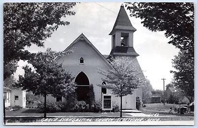 Postcard RPPC MI Scottville Michigan Grace Evangelical Church Mason Co R50 • $8.99