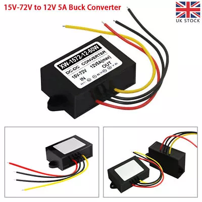 15V-72V 18V 24V 36V 48V 60V To 12V 5A 60W DC-DC Step Down Buck Module Converter • £12.55