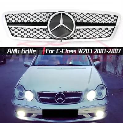 For Benz C-Class W203 2001-2007 C200 C240 C320 C32 AMG Chrome AMG Style Grille • $99