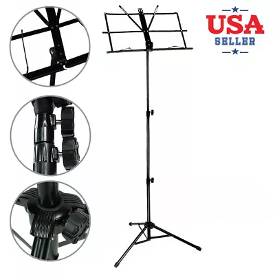 20 -46  Height Adjustable Durable Black Folding Tripod Sheet Music Stand NEW US • $23.23