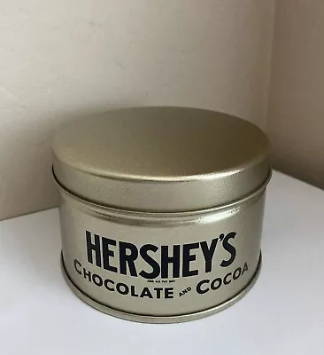 Vintage Hershey's Chocolate And Cocoa Small Round Tin Metal Advertising Tin Gold • $15