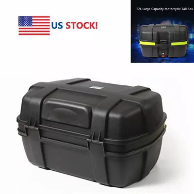 Black Plastic 52L Motorcycle Scooter Rear Box Tail Luggage Storage Large Case US • $75.59