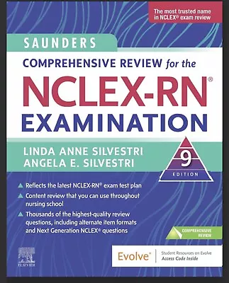 $14.99 • Buy Saunders Comprehensive Review For The NCLEX-RN Exam 9th Edition PDF NO SHIPPING