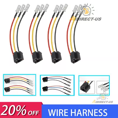4PCS H4 9003 Wiring Harness Adapter Headlight Connector For 4x6 5x7  Car Truck • $13.99