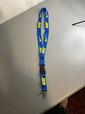 Nike Lanyard Blue/Yellow Strap Detachable Keychain Badge ID Holder • $7.49