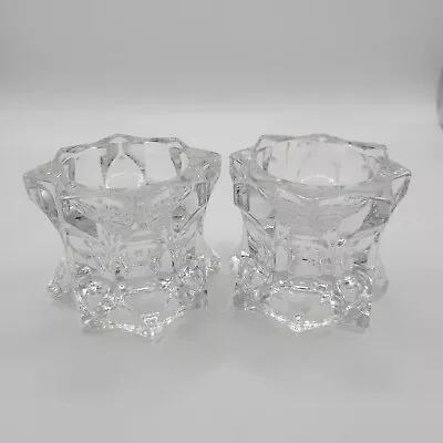 Vintage Mikasa Sparkling Star Crystal Candle Holders Taper Votive Tea Light • $12