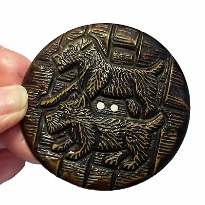 Vintage 1930's Celluloid Scottie Dogs Button Perfect And Huge 2-3/8  NBS Large • $4.99