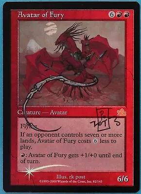 Avatar Of Fury FOIL Prophecy NM ARTIST ALTERED SIGNED MAGIC CARD 409623 ABUGames • $56.49