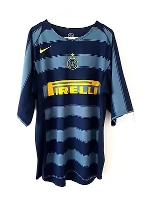 Inter Milan Away Cup Shirt 2004. Large. Original Nike. Blue Adults Football Top • £109.99