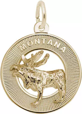 Gold-Plated Sterling Silver Montana Moose Ring Charm By Rembrandt • $45