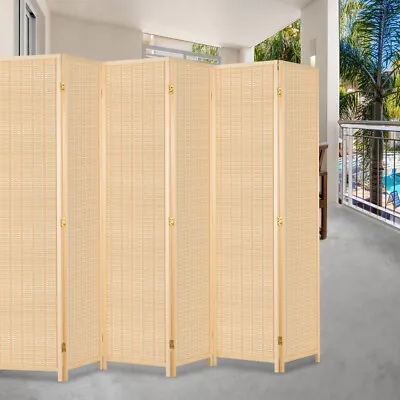 Bamboo 4 6 Panel Room Divider Partial Partition Freestanding Folding Wall Screen • $52.99