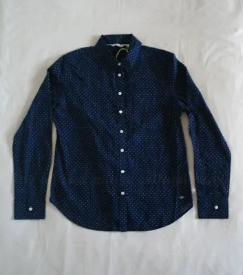 £6.85 • Buy DOCKERS Blue Boyfriend Polkadot Shirt Blouse Small UK 8-10 BNWT 
