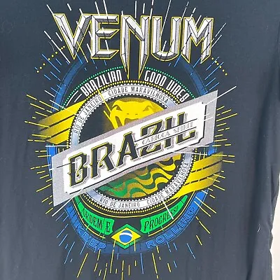 Venum Brazilian Good Vibes Carioca Spirit Mens Black Graphic T Shirt Size XL • $17.99
