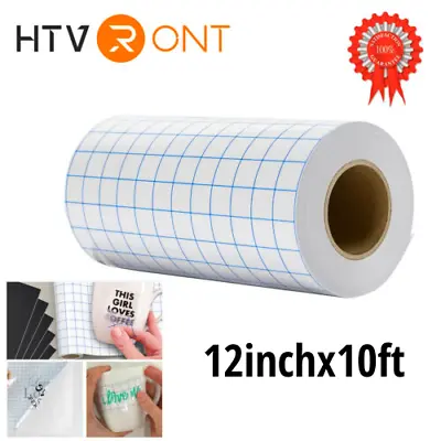 $9.99 • Buy 12 X10FT Clear Blue Grid Transfer Tape For Adhesive Vinyl Application Cricut