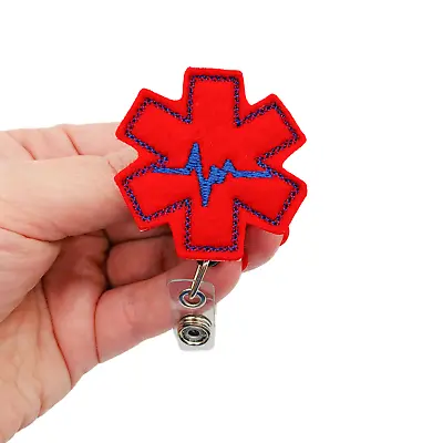 £12.64 • Buy EMS Badge Reel Holder Clip EMT Paramedic Nurse Fireman Name Tag ID Accessory