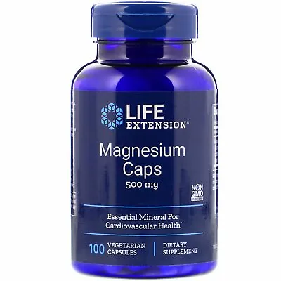 Life Extension Magnesium Caps 500 Mg 100 Veggie Caps • £13.85