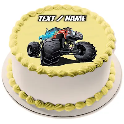 Monster Truck Cake Topper Party Decoration Personalized Name Birthday Edible New • $9.70