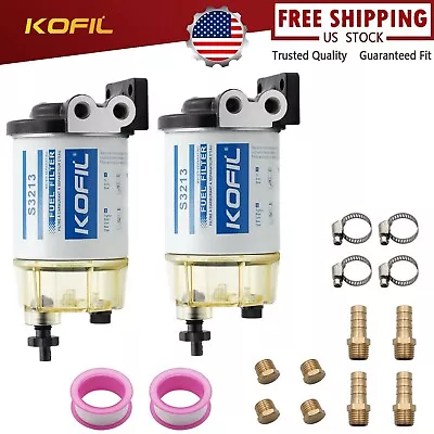 2-For Mercury Yamaha Marine Outboard 10 Micron S3213 Fuel Filter Water Separator • $46.80