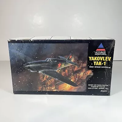 Accurate Miniatures Yakovlev Yak-1 - 1/48 Scale Model Kit 3424 - NEW! • $28.99