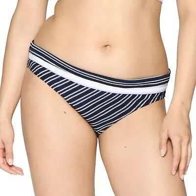 Curvy Kate Swimwear Sailor Girl Fold Bikini Brief/Bottoms Navy Stripe • £10.95