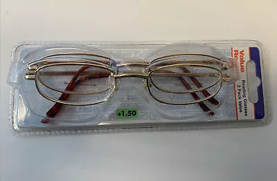 2 Pairs Magnivision Redireaders Gold Tortoise Reading Glasses +1.50 • $9.99