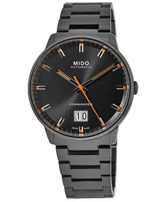 New Mido Commander Big Date Black Dial Grey Steel Men's Watch M021.626.33.051.00 • $787