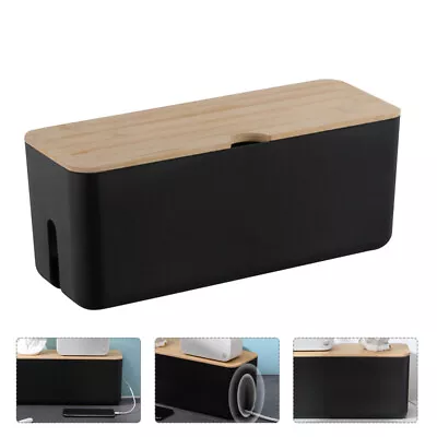  Wall Mounted Wire Box Wood Plastic Organizer Bins Router Cable • £19.95