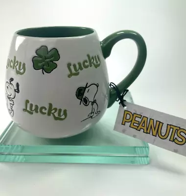 Peanuts Snoopy Mug St. Patrick’s Clover LUCKY All Around 20oz 2023 Edition  B46 • $16.99